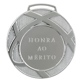 Medalha de prata vitória 80001 8,0 cm com fita azul